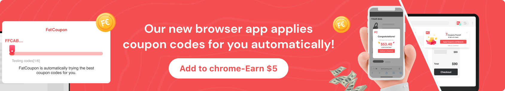 Our new browser app reveals coupon codes for you automatically!