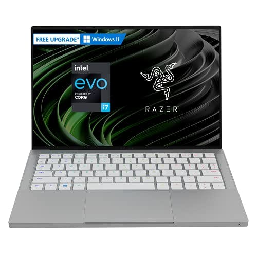 Razer Book 13 Laptop: Intel Core i7-1165G7 4 Core, Intel Iris Xe, 13.4" FHD+Touch (1920x1200), 16GB RAM, 512GB PCIe M.2 - CNC Aluminum - Chroma RGB - Thunderbolt 4- Intel Evo Certified- Mercury White