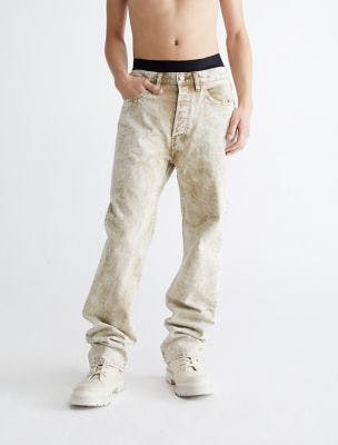 Standards Unbleached Marble Dye Straight Leg Jeans | Calvin Klein