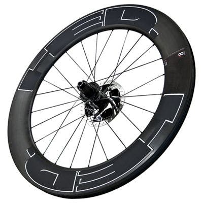 HED Vanquish 8 Carbon Clincher Disk Brake Thru Axle with Black Decals - Rear - Moosejaw