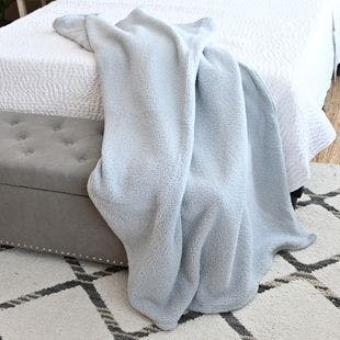 Buy HOMESMART Light Blue Solid Microfiber Sherpa Throw at ShopLC.