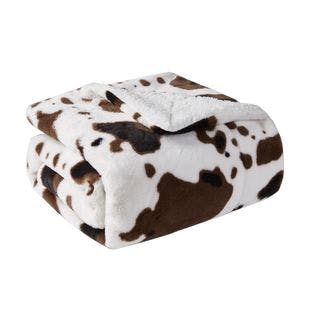 Buy VCNY HOME Faux Fur Brown Cow Throw at ShopLC.