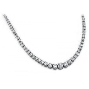 18K White Gold Graduated Diamond Necklace | SilverAndGold
– SilverAndGold