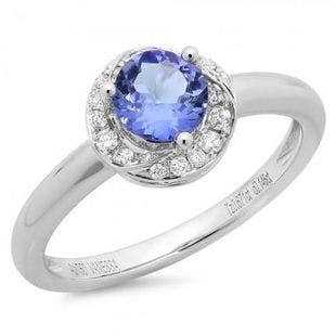 Tanzanite & Diamond Halo Ring in 14K White Gold | SilverAndGold
– SilverAndGold