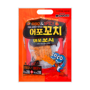 Dried and Seasoned Fish Meat Skewer BBQ*2 Bags + Spicy*2 Bags120g - Yamibuy