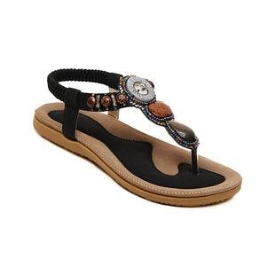Siketu Black Embellished Sandal - Women | Best Price and Reviews | Zulily