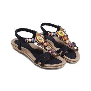 Siketu Black Stone-Embellished Sandal - Women | Best Price and Reviews | Zulily