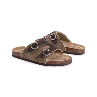 MUK LUKS Chocolate Buckle-Accent Valerie Terra Turf Suede Sandal - Women | Best Price and Reviews | Zulily