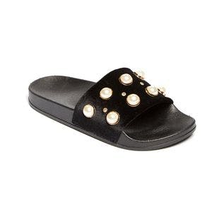 Ositos Shoes Black Imitation Pearl-Embellished Slide - Women | Best Price and Reviews | Zulily
