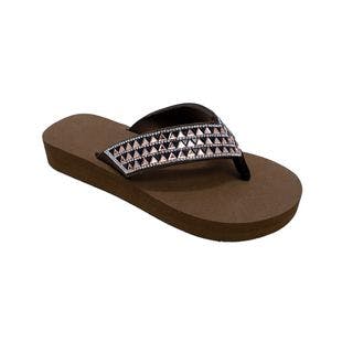 Wild Diva Brown & Rose Goldtone Stud-Accent Flippa Flip-Flop - Women | Best Price and Reviews | Zulily