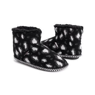 MUK LUKS Black & White Leopard Leighton Faux Fur Slipper Boot - Women | Best Price and Reviews | Zulily