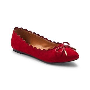 Yosi New York Red Microsuede Tory Ballet Flat - Women | Best Price and Reviews | Zulily