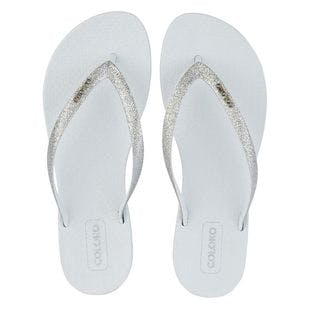 COLOKO White Glitter-Accent Orchid Flip-Flop - Women | Best Price and Reviews | Zulily