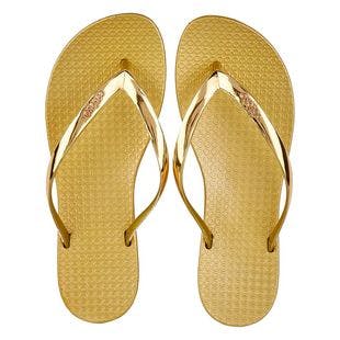 COLOKO Gold Dahlia Flip-Flop - Women | Best Price and Reviews | Zulily