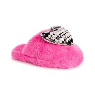 Betsey Johnson® Pink & White Sequin Heart Scuff Slipper - Women | Best Price and Reviews | Zulily