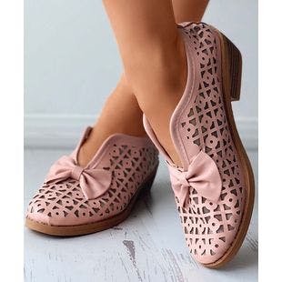 YASIRUN Pink Bow-Accent Geometric Cutout Loafer - Women | Best Price and Reviews | Zulily