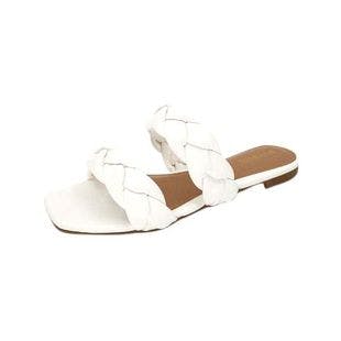Bamboo White Braided Double Strap 88 Kick Slide - Women | Best Price and Reviews | Zulily
