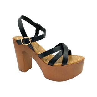 Bamboo Black Woodland Platform Sandal - Women | Best Price and Reviews | Zulily