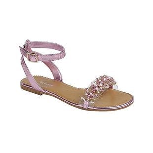 Forever Pink & Clear Rhinestone Glare Leather Gladiator Sandal - Women | Best Price and Reviews | Zulily