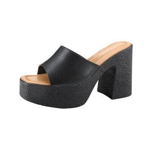 Unilady Black Nasty Platform Leather Sandal - Women | Best Price and Reviews | Zulily