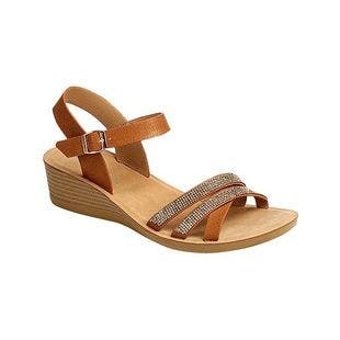 Forever Tan Rhinestone-Accent Regard Wedge Sandal - Women | Best Price and Reviews | Zulily