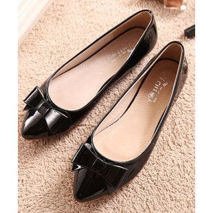 BUTITI Black Patent Bow-Accent Flat - Women | Best Price and Reviews | Zulily