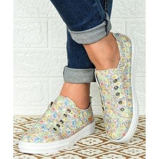 ROSY Yellow & Blue Floral Casual Slip-On Sneaker - Women | Best Price and Reviews | Zulily