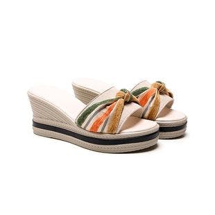 KaLUsen Beige Multicolor Twisted-Strap Sandal - Women | Best Price and Reviews | Zulily