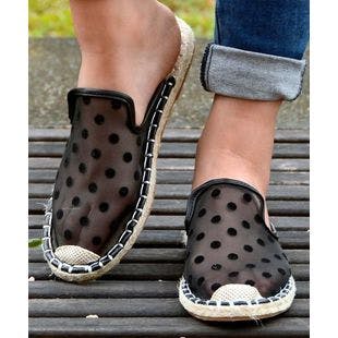 ROSY Black Polka Dot Espadrille Mule - Women | Best Price and Reviews | Zulily
