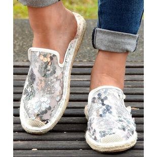 ROSY Silver Sequin Espadrille Mule - Women | Best Price and Reviews | Zulily
