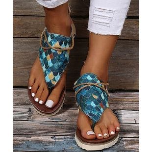 PAOTMBU Scale Blue Geometric Sandal - Women | Best Price and Reviews | Zulily