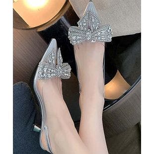 YOUTHJUNE Silver Rhinestone-Bow Slingback Pump - Women | Best Price and Reviews | Zulily