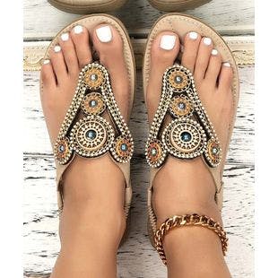YASIRUN Apricot Medallion-Accent Slingback Sandal - Women | Best Price and Reviews | Zulily