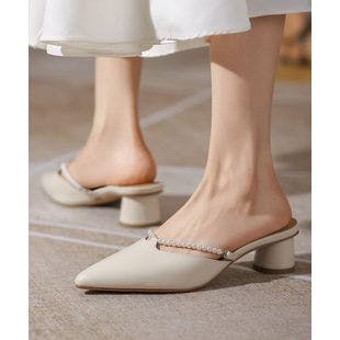 YOUTHJUNE Rice White Imitation Pearl-Strap Leather Pump - Women | Best Price and Reviews | Zulily