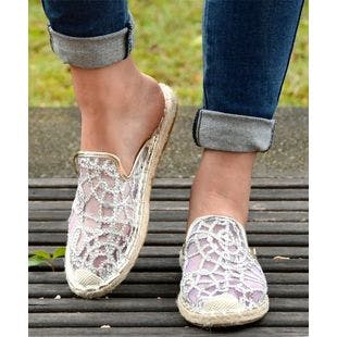 ROSY White & Silvertone Sequin Espadrille Mule - Women | Best Price and Reviews | Zulily