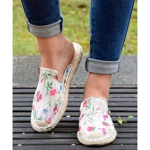 ROSY White & Pink Floral Espadrille Mule - Women | Best Price and Reviews | Zulily