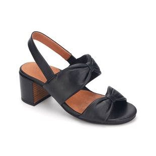 Gentle Souls Black Knot Charlene Leather Block-Heel Sandal - Women | Best Price and Reviews | Zulily