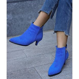 BUTITI Blue Pointed-Toe Ankle Bootie - Women | Best Price and Reviews | Zulily