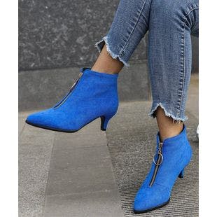 BUTITI Blue Zip-Front Ankle Bootie - Women | Best Price and Reviews | Zulily