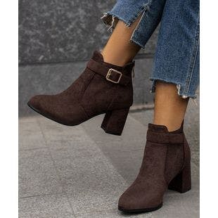 BUTITI Brown Buckle-Accent Ankle Boot - Women | Best Price and Reviews | Zulily