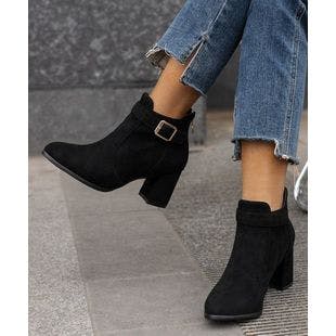 BUTITI Black Buckle-Accent Ankle Boot - Women | Best Price and Reviews | Zulily