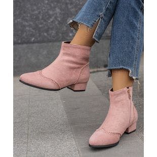 BUTITI Pink Solid Zip-Up Ankle Boot - Women | Best Price and Reviews | Zulily
