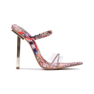 Cape Robbin Red Abstract Rhinestone-Accent Double-Strap Heeled Sandal - Women | Best Price and Reviews | Zulily