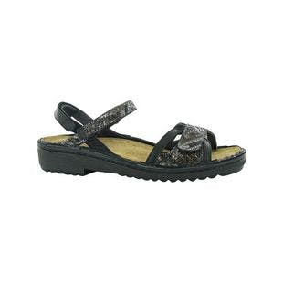 NAOT Black Snake-Embossed Aeres Low Scandinavian Leather Sandal - Women | Best Price and Reviews | Zulily