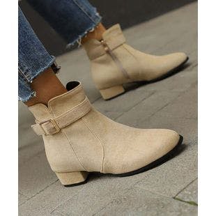 BUTITI Beige Buckle Ankle Boot - Women | Best Price and Reviews | Zulily