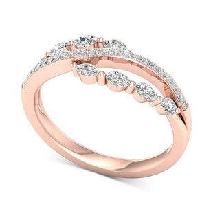 Macy's Diamond Split Shank Statement Ring (1/2 ct. t.w.) in 14k Rose Gold & Reviews - Rings - Jewelry & Watches - Macy's