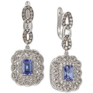 Le Vian Blueberry Tanzanite (1-5/8 ct. t.w.) & Diamond (1-1/10 ct. t.w.) Drop Earrings in 14k White Gold & Reviews - Earrings - Jewelry & Watches - Macy's