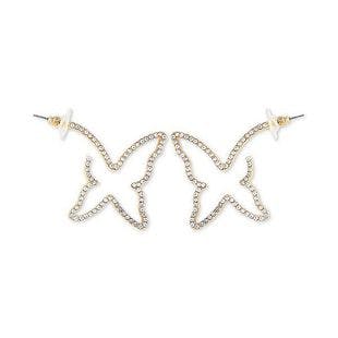 GUESS Crystal Butterfly Outline Hoop Earrings & Reviews - Earrings - Jewelry & Watches - Macy's