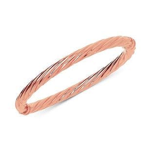 Italian Gold Twist Hinge Bangle Bracelet in 14k Rose Gold & Reviews - Bracelets - Jewelry & Watches - Macy's