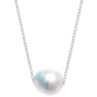 Macy's Baroque Cultured White South Sea Pearl (12mm) 18" Pendant Necklace in Sterling Silver & Reviews - Necklaces  - Jewelry & Watches - Macy's